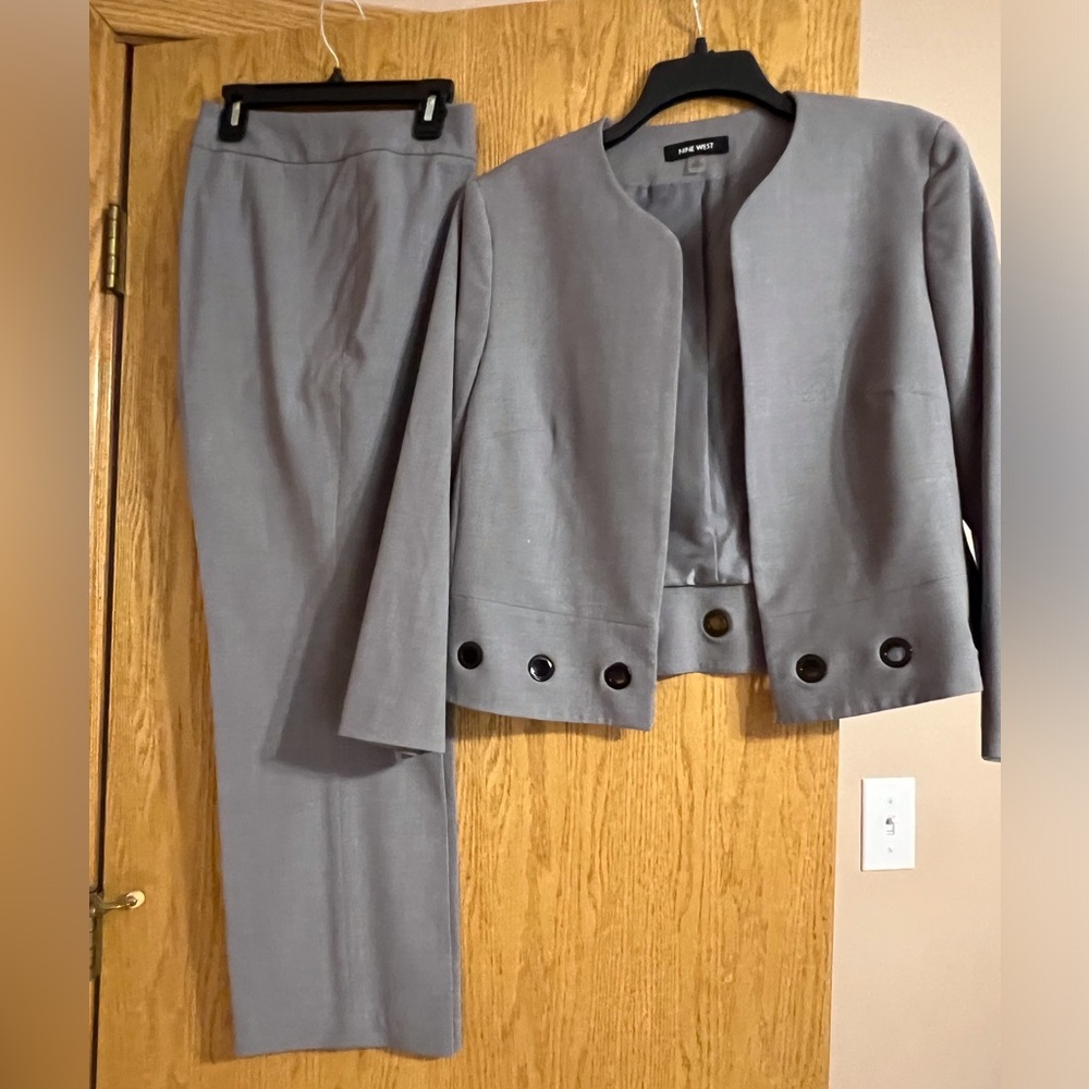 Gray Suit Set with grommet detail